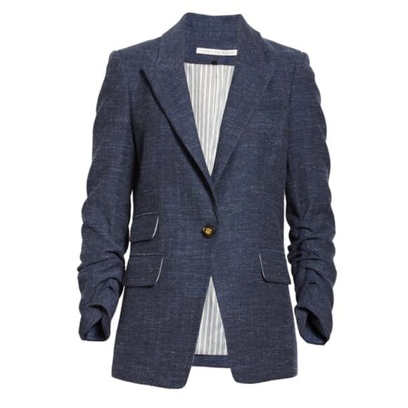 Veronica Beard Martel Dickey Jacket Herringbone Wool Blazer Navy Size 6 NEW NWT - Picture 1 of 11